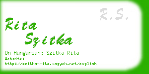 rita szitka business card